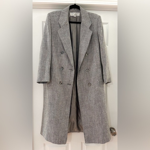 Bert Newman Petites Vintage Double Breasted Tweed
Overcoat Trench Coat Gray sz 8 - Picture 1 of 11